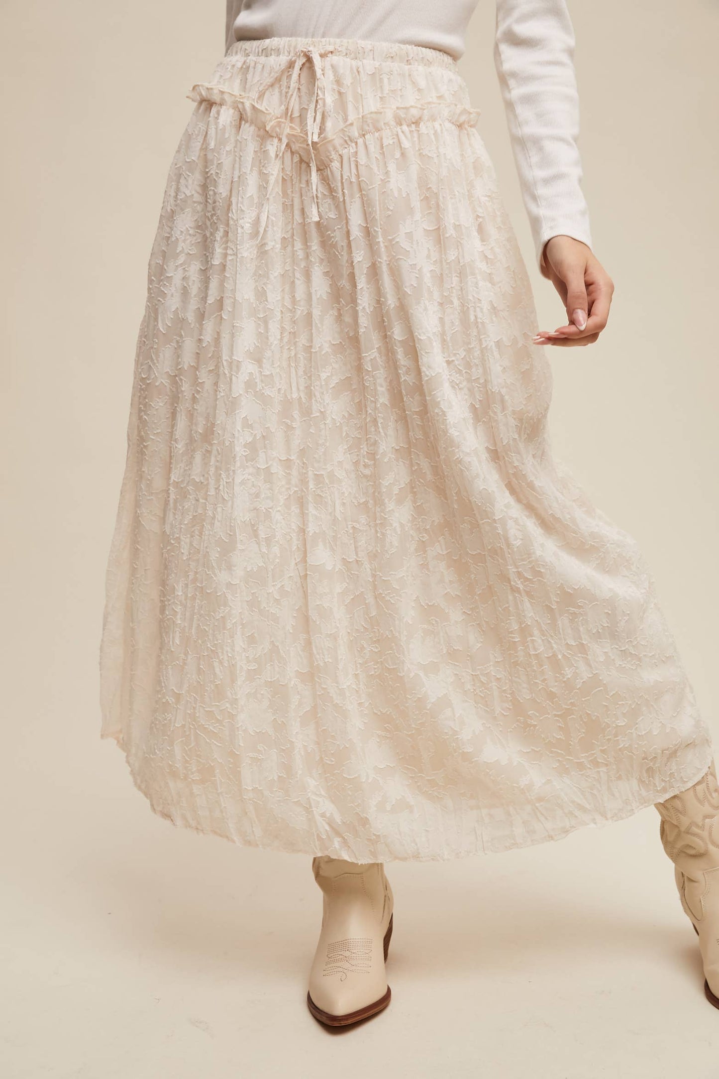 Burnout Floral Vintage Skirt