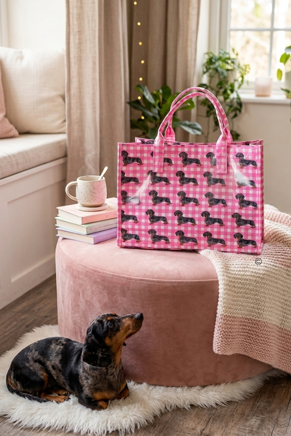 The Chloe Pink Gingham Vinyl Tote Bag