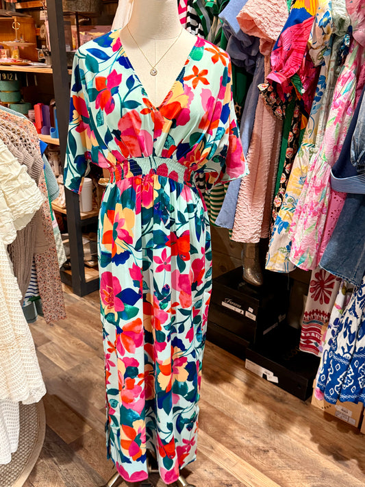 Bria Floral Midi Dress - Milly's Boutique