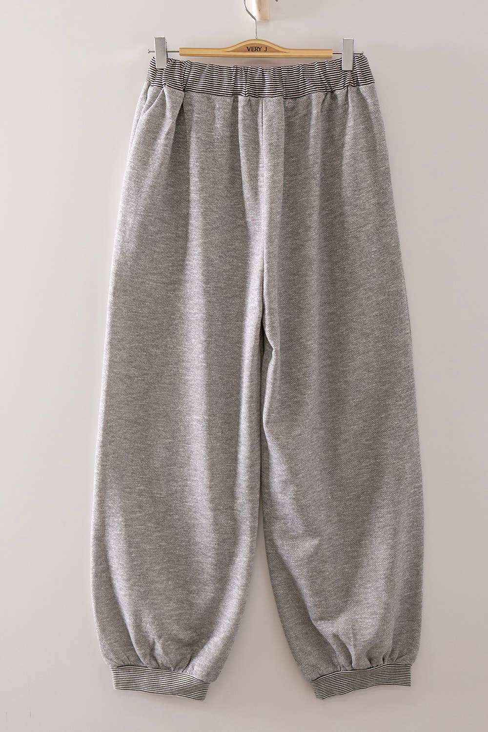 Rib Trim Heathered Knit Set