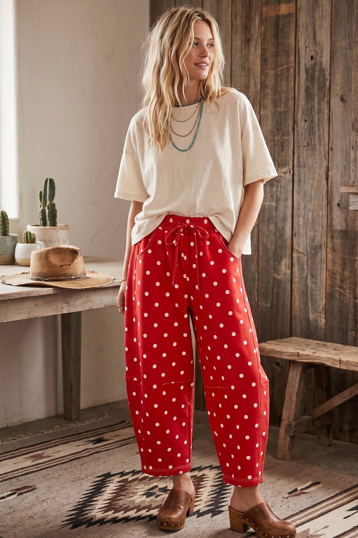 Polka Dot Scuba Barrel Lounge Pants