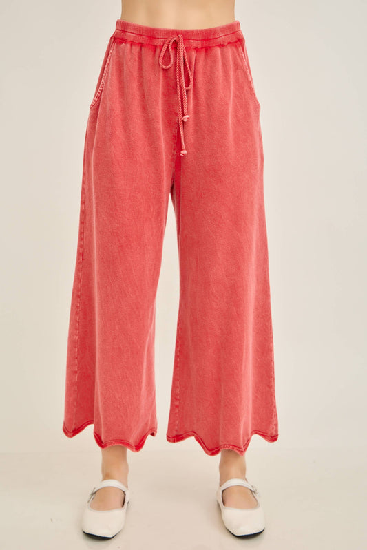 Mineral Washed Wavy Ribbed Pants