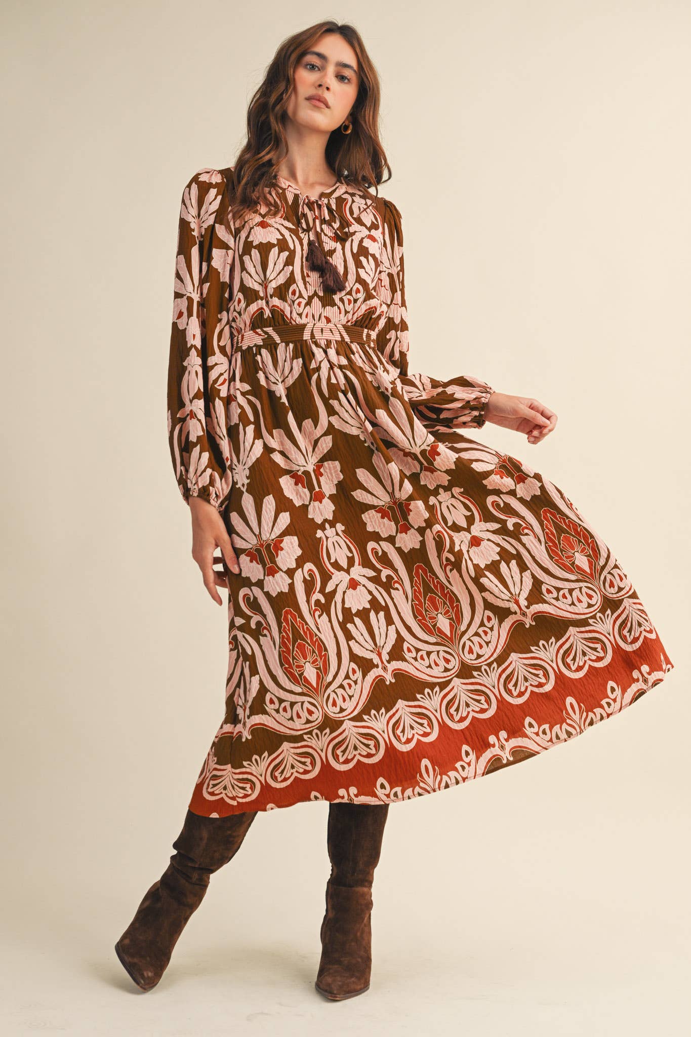 Sally Floral Print Midi Dress