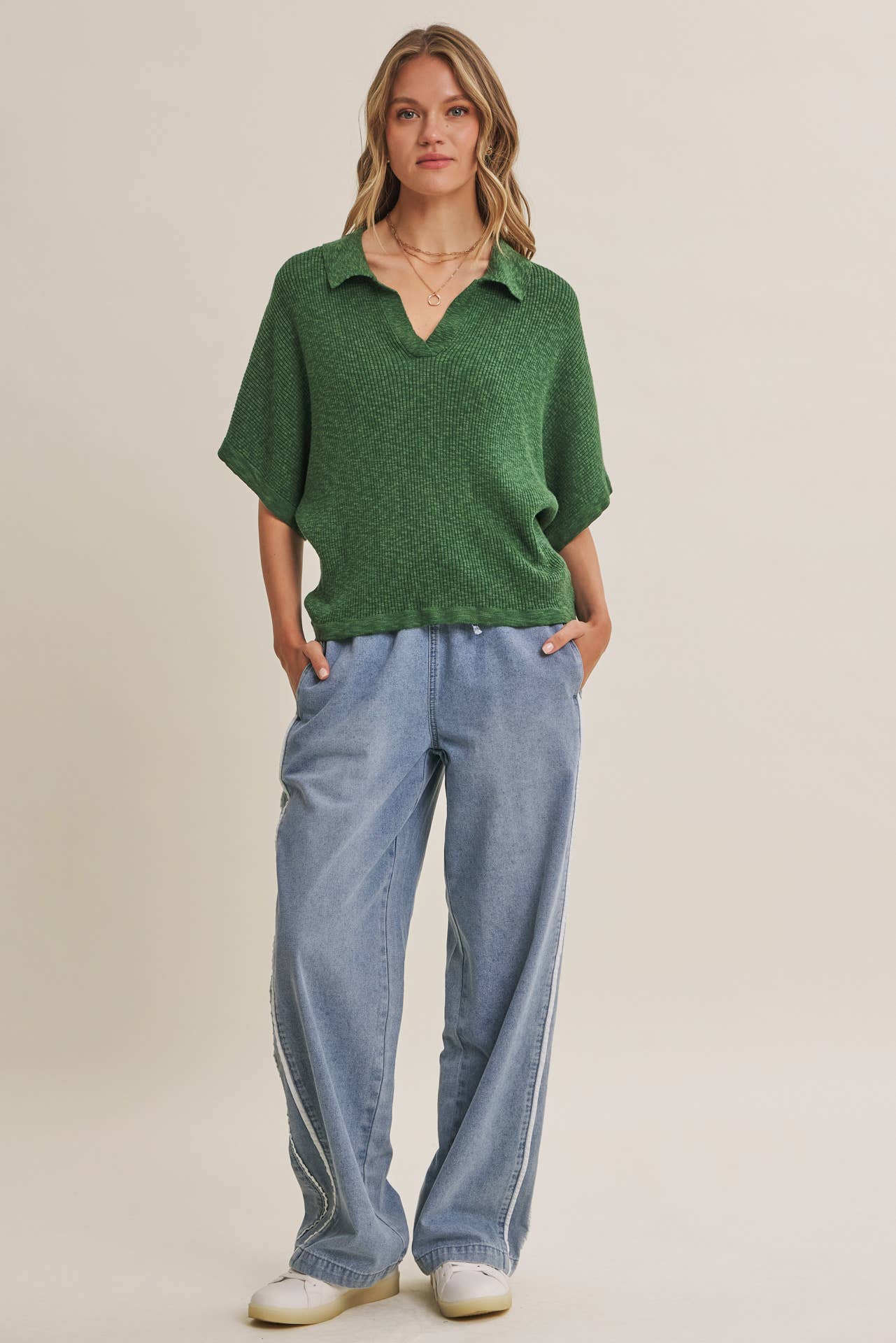 Claire Relaxed Slub Rib Dolman Sweater