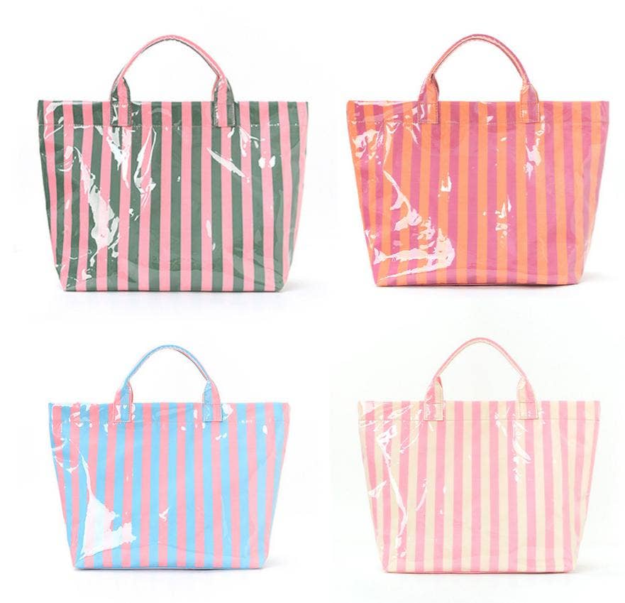 Striped Waterproof Tote Bag