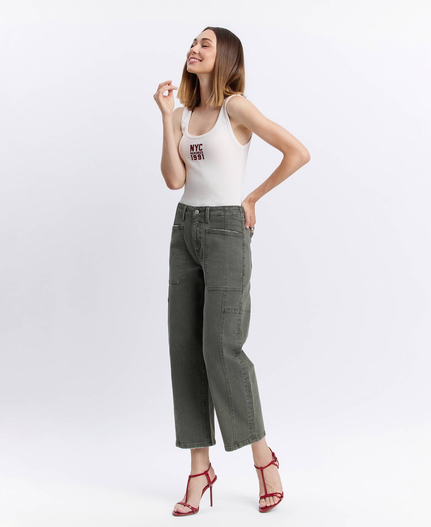 The High Rise Elastic Band Barrel Jean