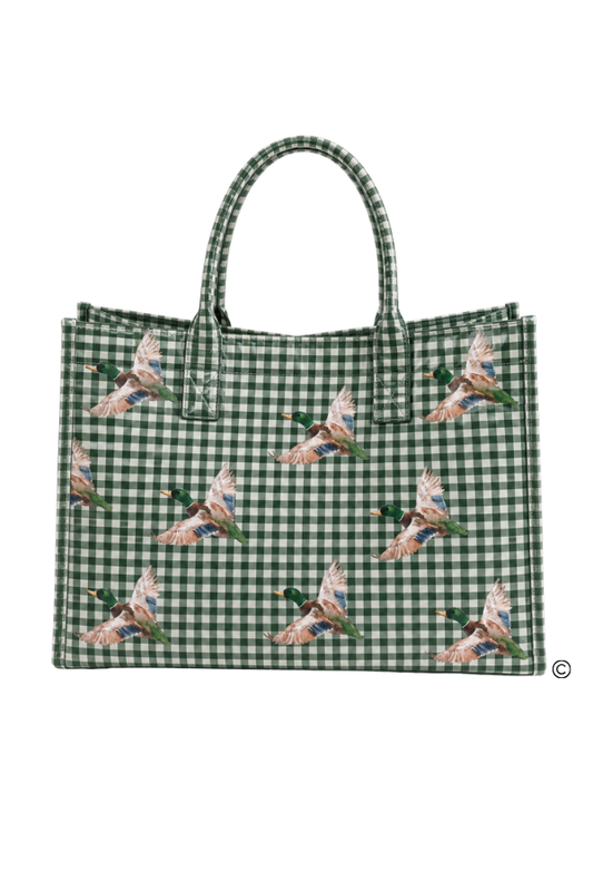 Mallard Marshland Green Gingham Vinyl Tote©