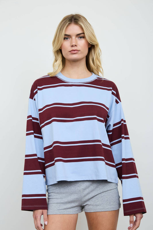 Dani Long Sleeve Wide Stripe Top