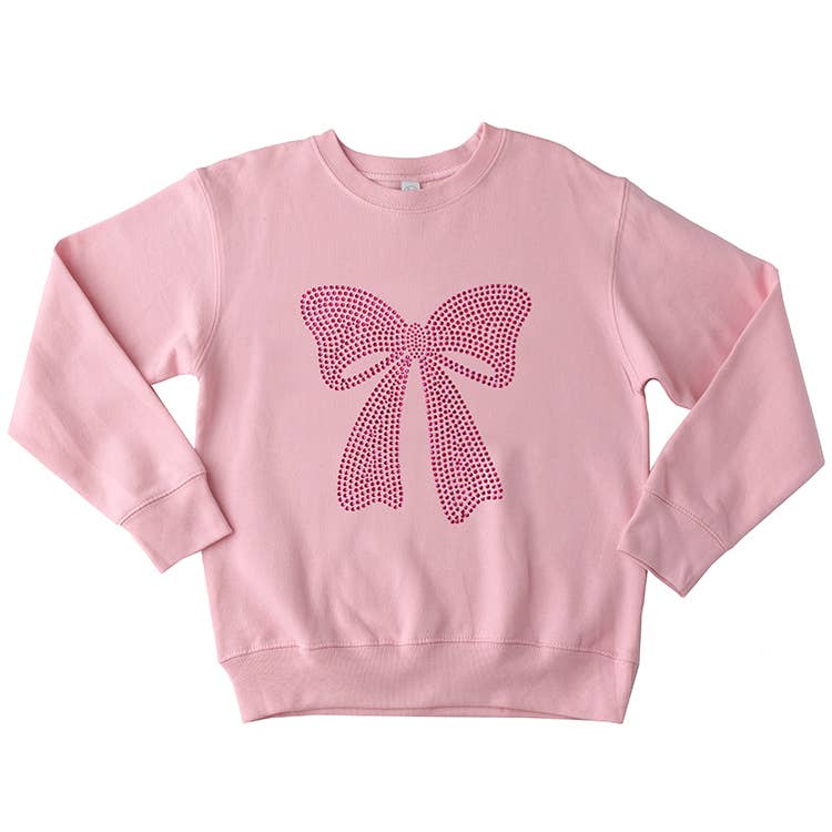 Fuchsia Studded Bow Sweatshirt