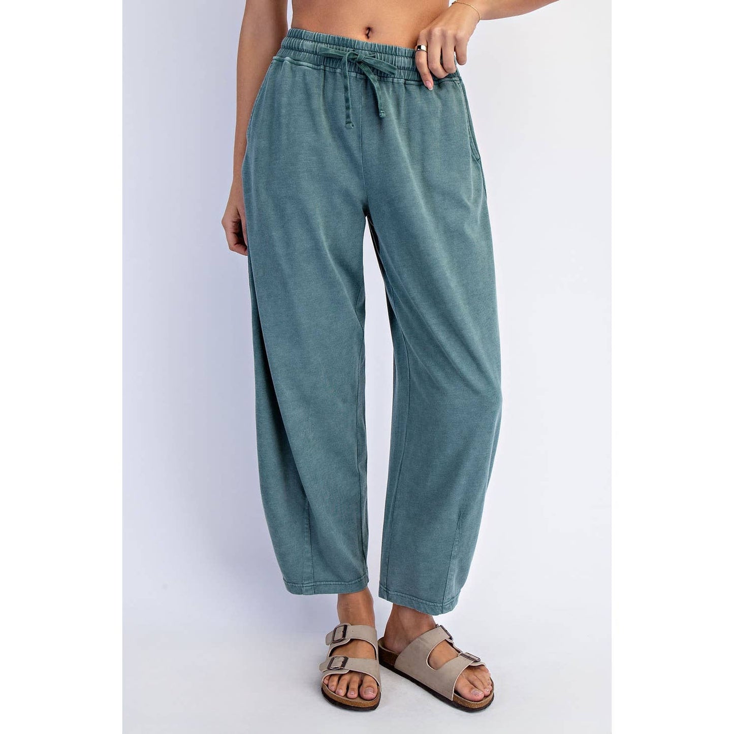Mineral Washed Cotton Barrel Pant