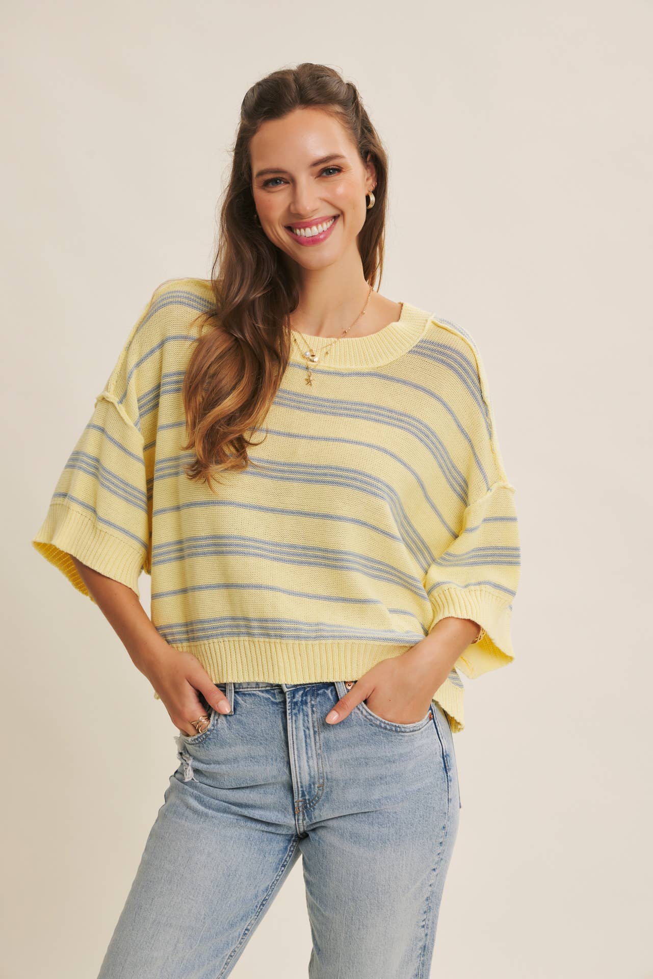 Lea Striped Lightweight Sweater
