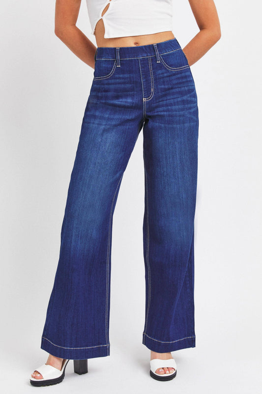 Cello High Rise Pull-On Wide Leg Jeans - Milly's Boutique