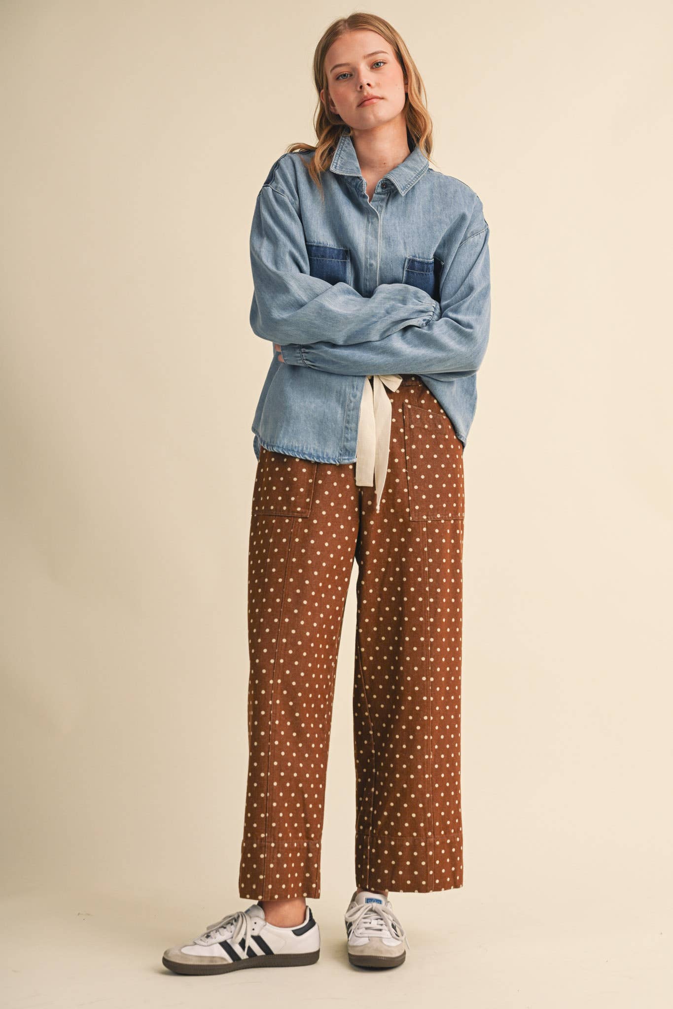 Polka Dot Drawstring Pants