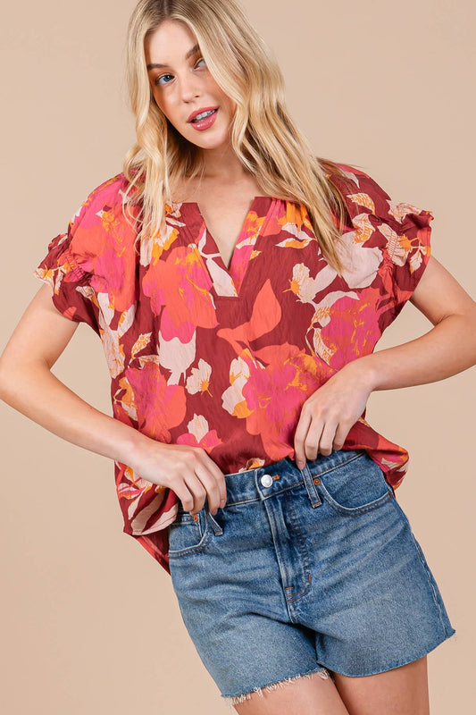 Chelsea Floral Blouse - Milly's Boutique