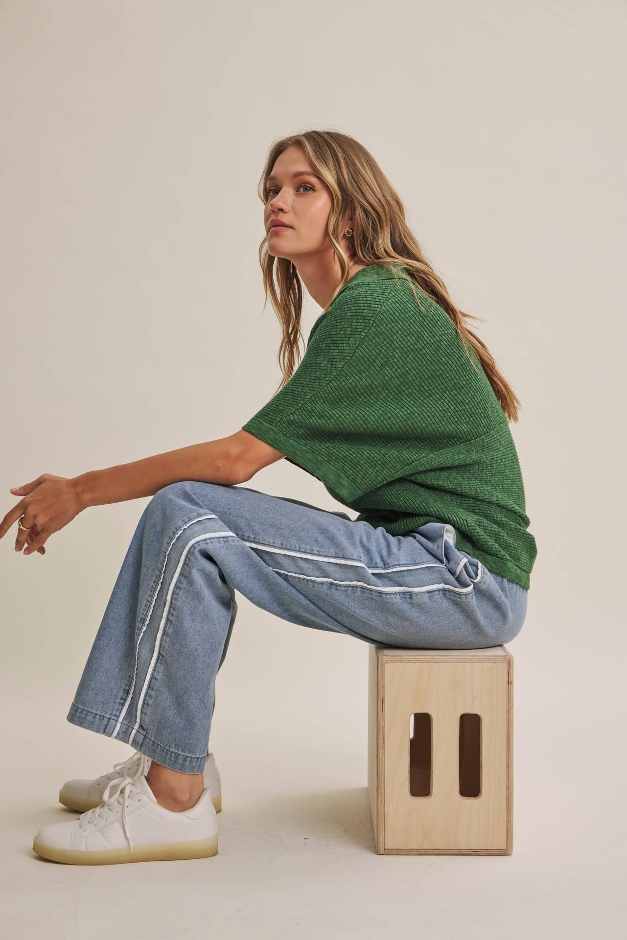 Claire Relaxed Slub Rib Dolman Sweater