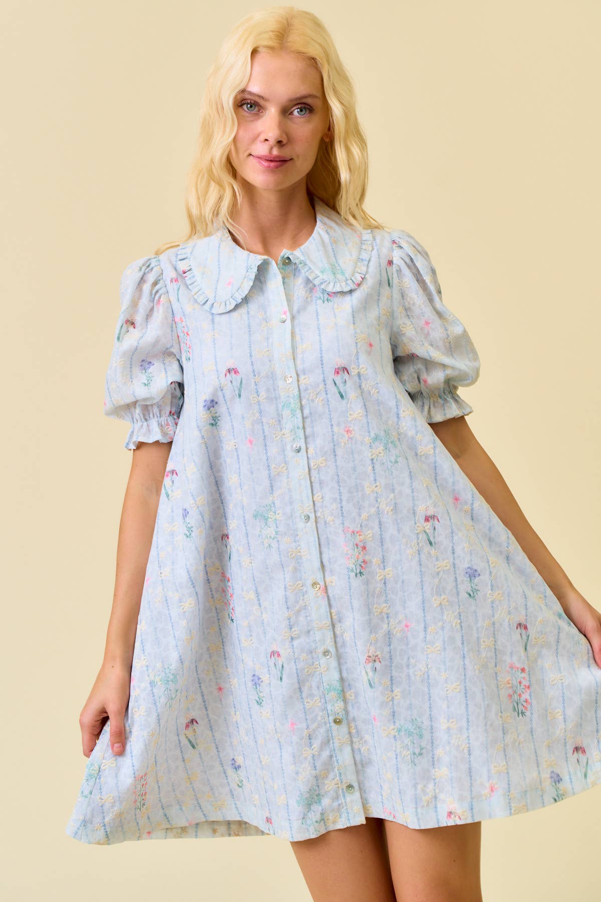 Hadley Embroidered Swing Dress