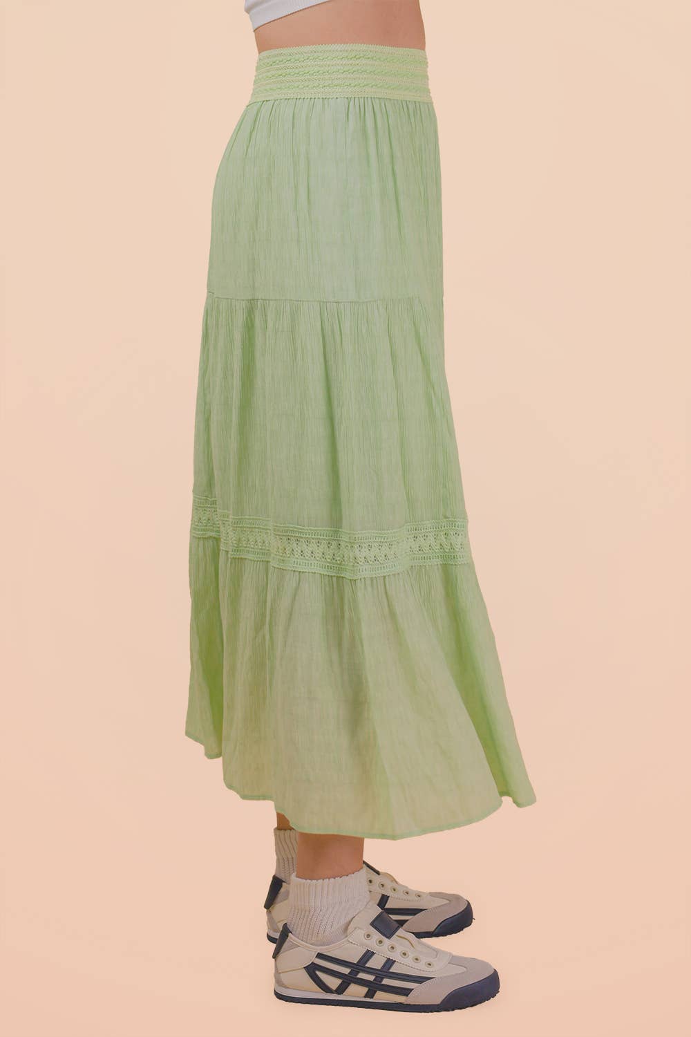 Layered Solid Maxi Skirt