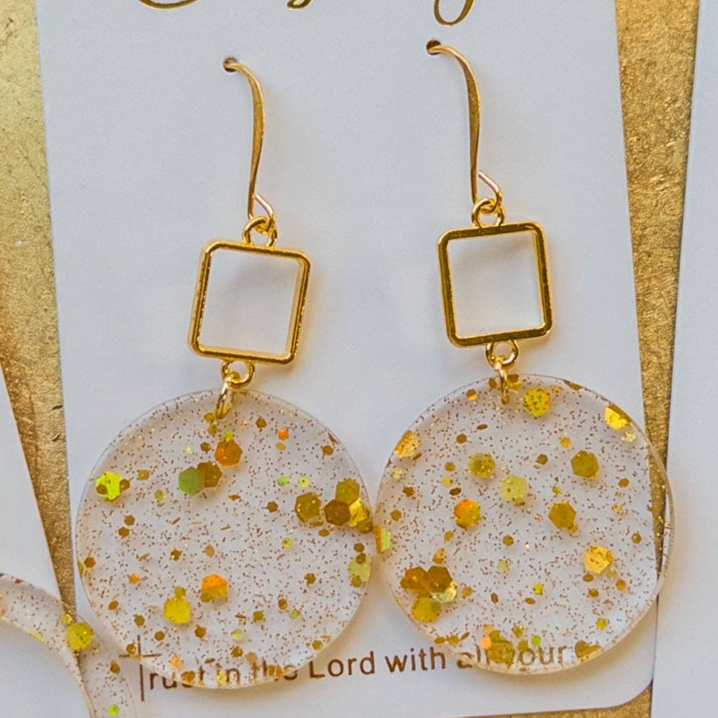 Open Square with Glitter Solid Circle