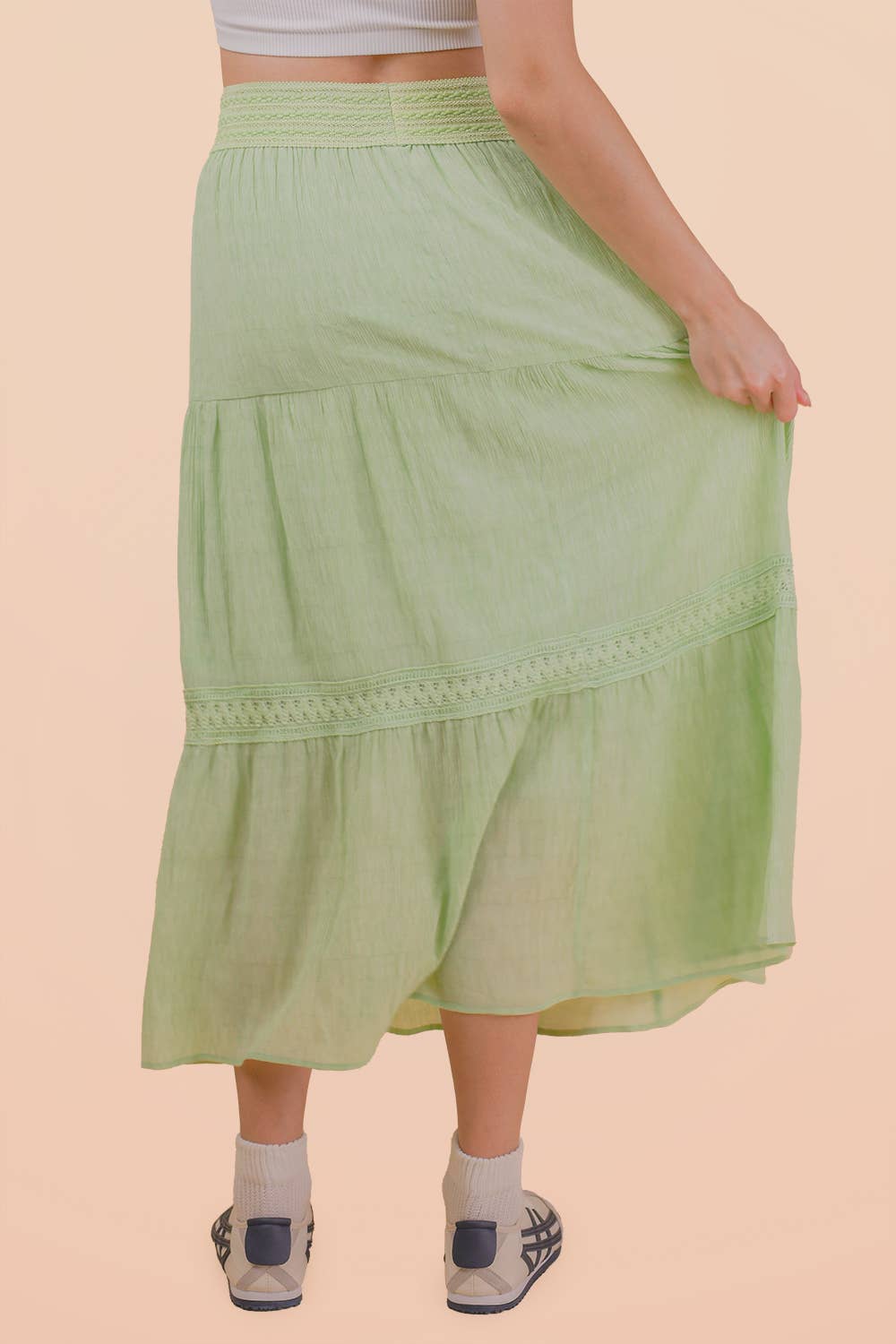 Layered Solid Maxi Skirt