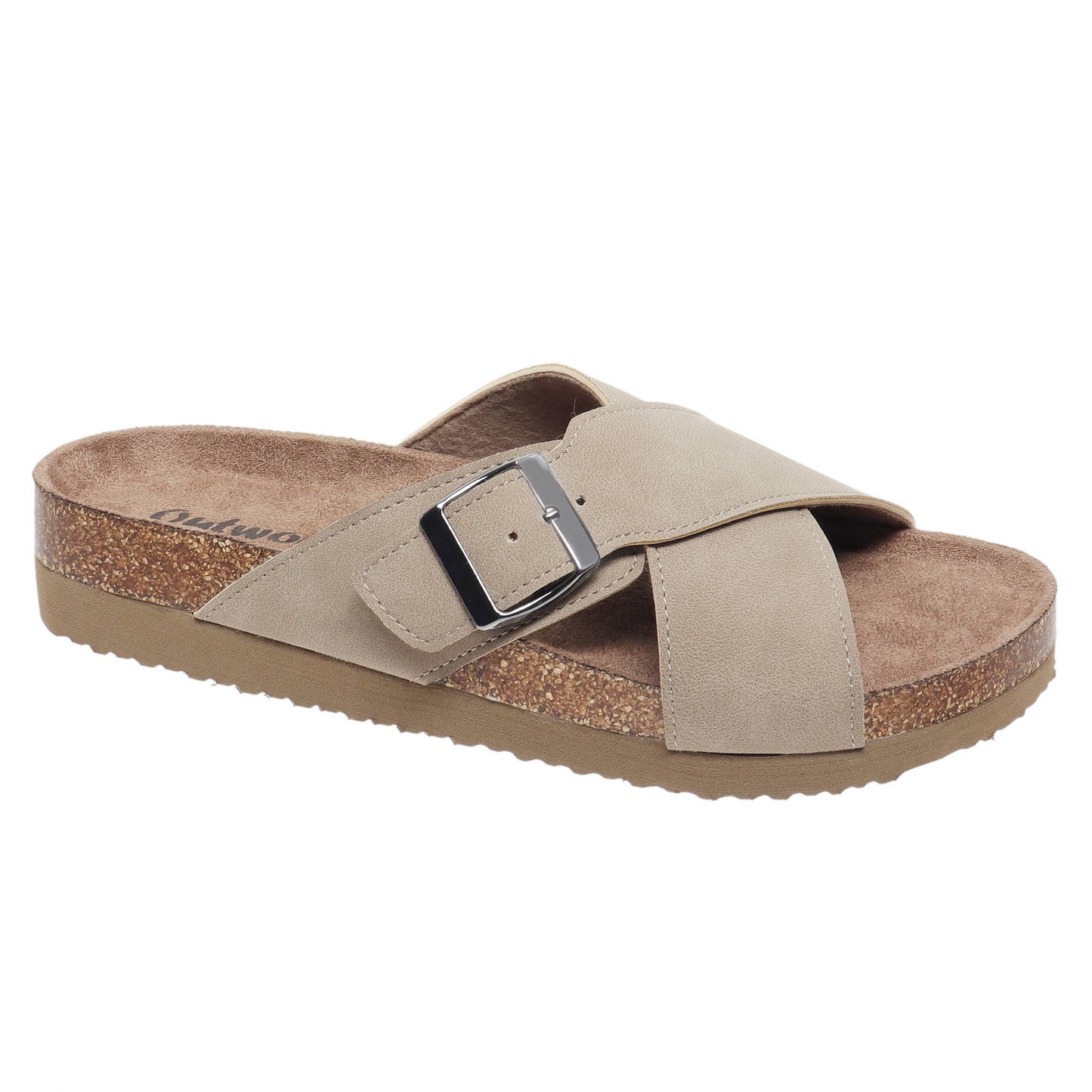 Big Buckle Crossover Sandal