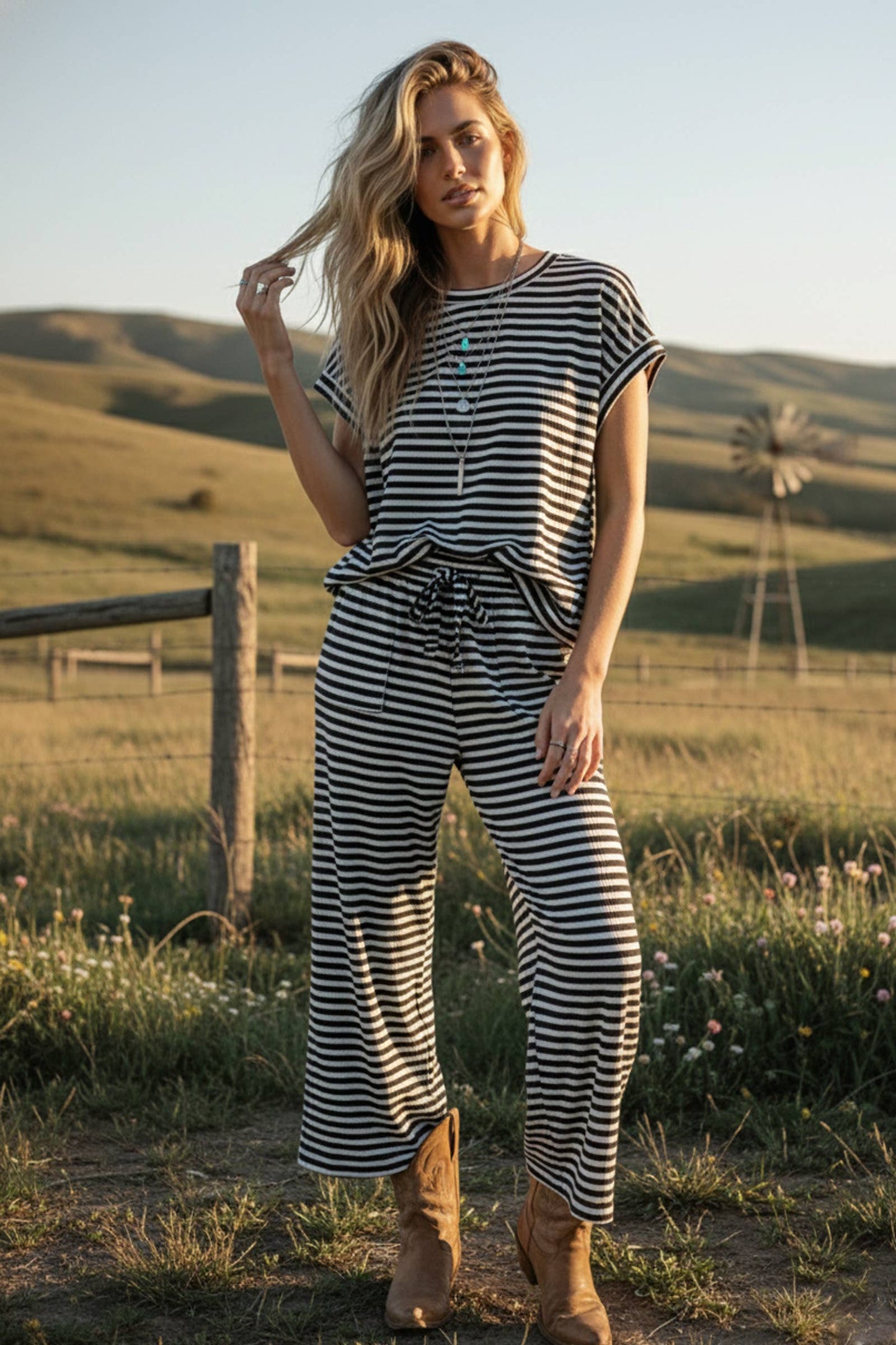 The Striped Ribbed Set
