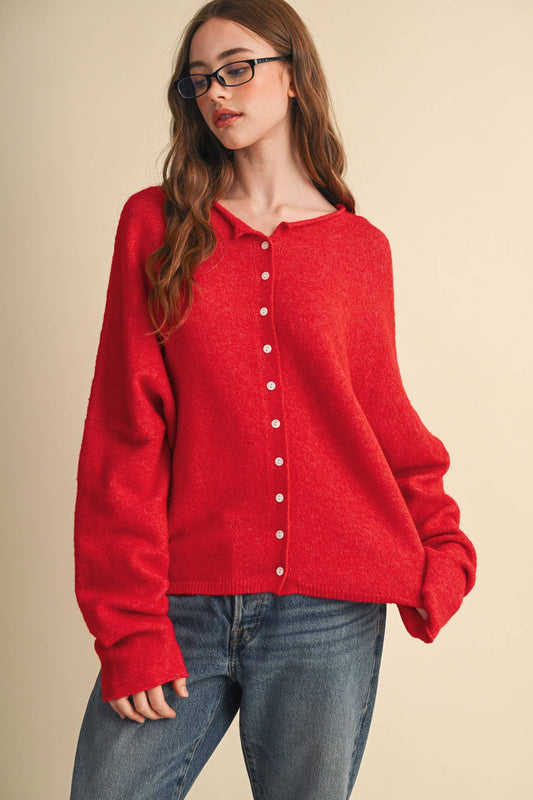 Oversized Button Down Cardigan