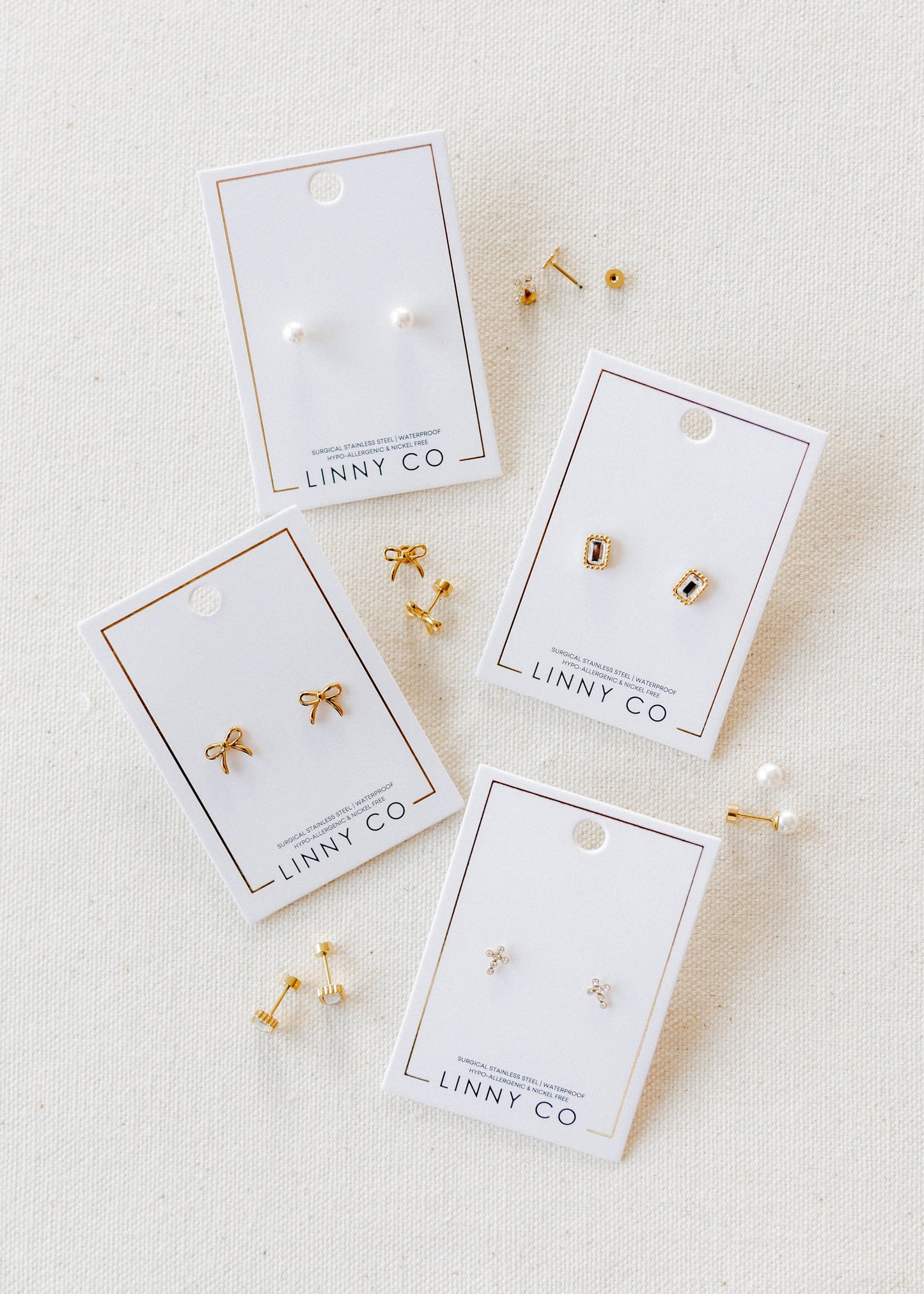 Screwback Stud Earrings - Sadie - Gold