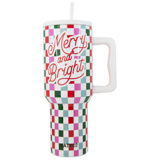 Merry & Bright Checkered Tumbler