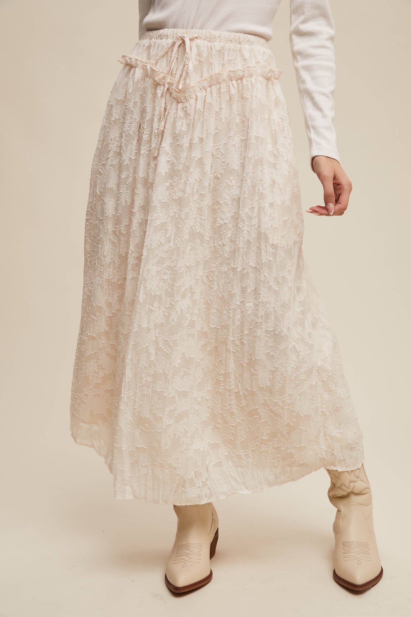 Burnout Floral Vintage Skirt