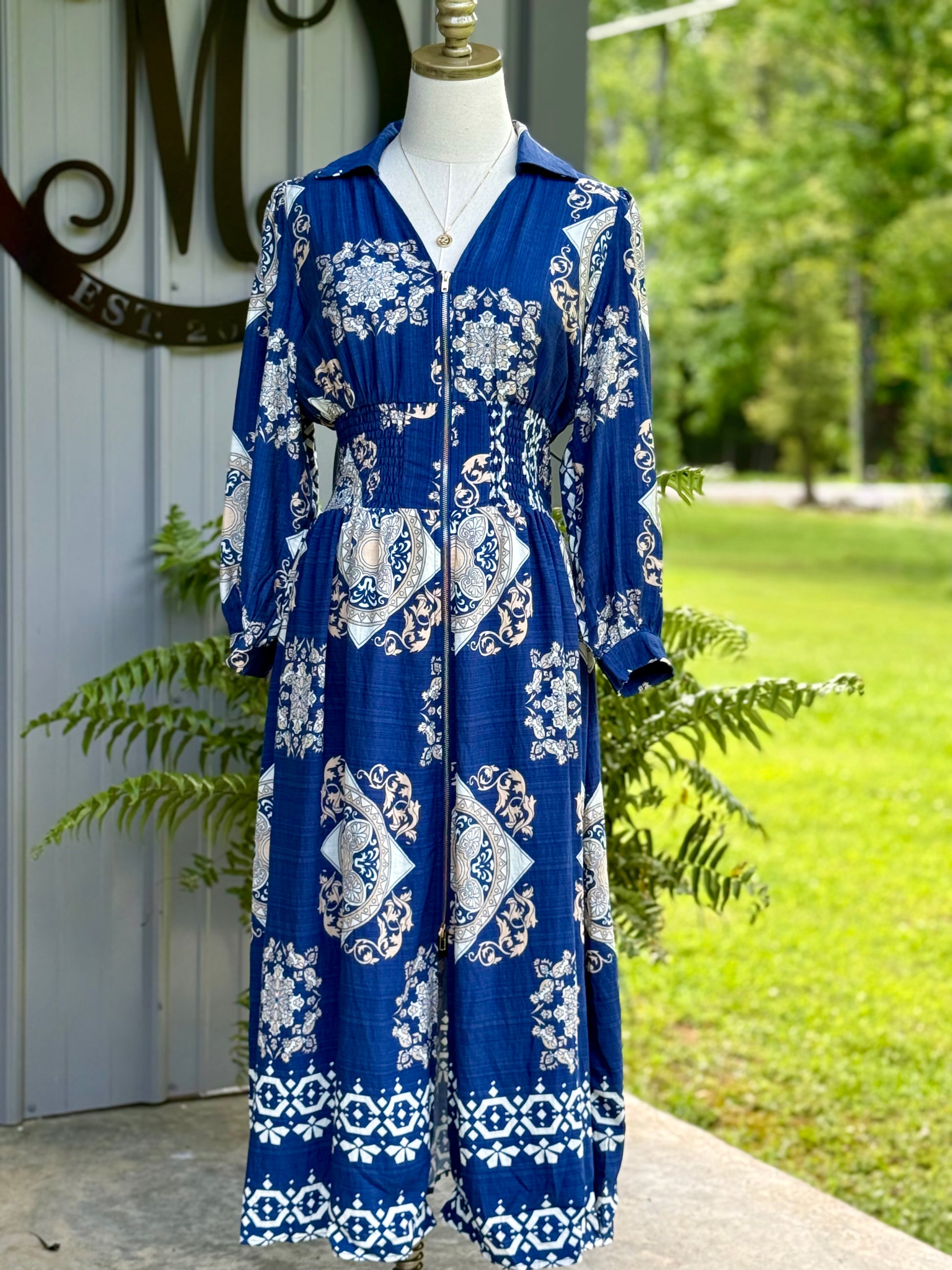 Dani Tile Print Midi Dress - Milly's Boutique