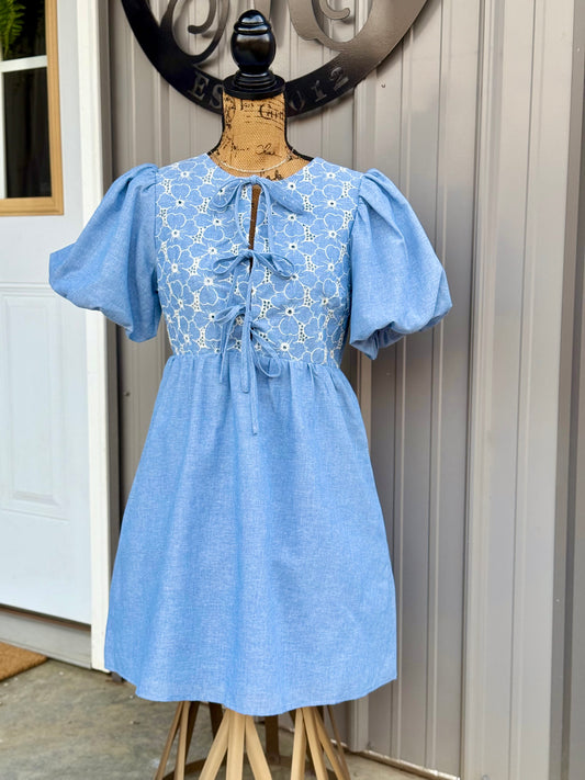 Darla Eyelet Detail Dress - Milly's Boutique