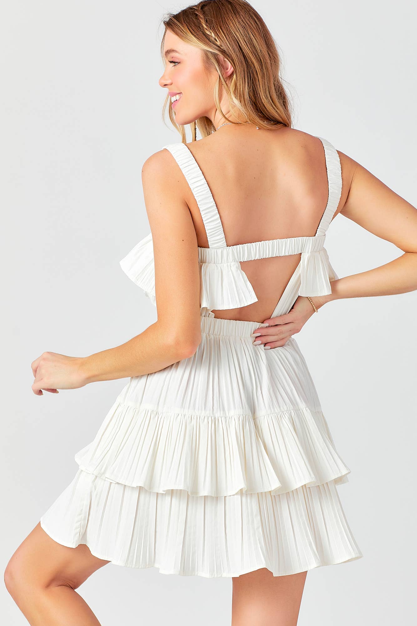 Vanessa Pleated Tiered Dress