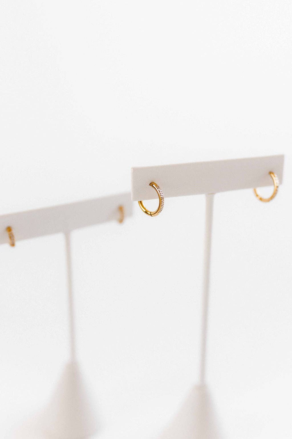 Huggie Earrings - Scarlett Hoop Gold 12mm CZ