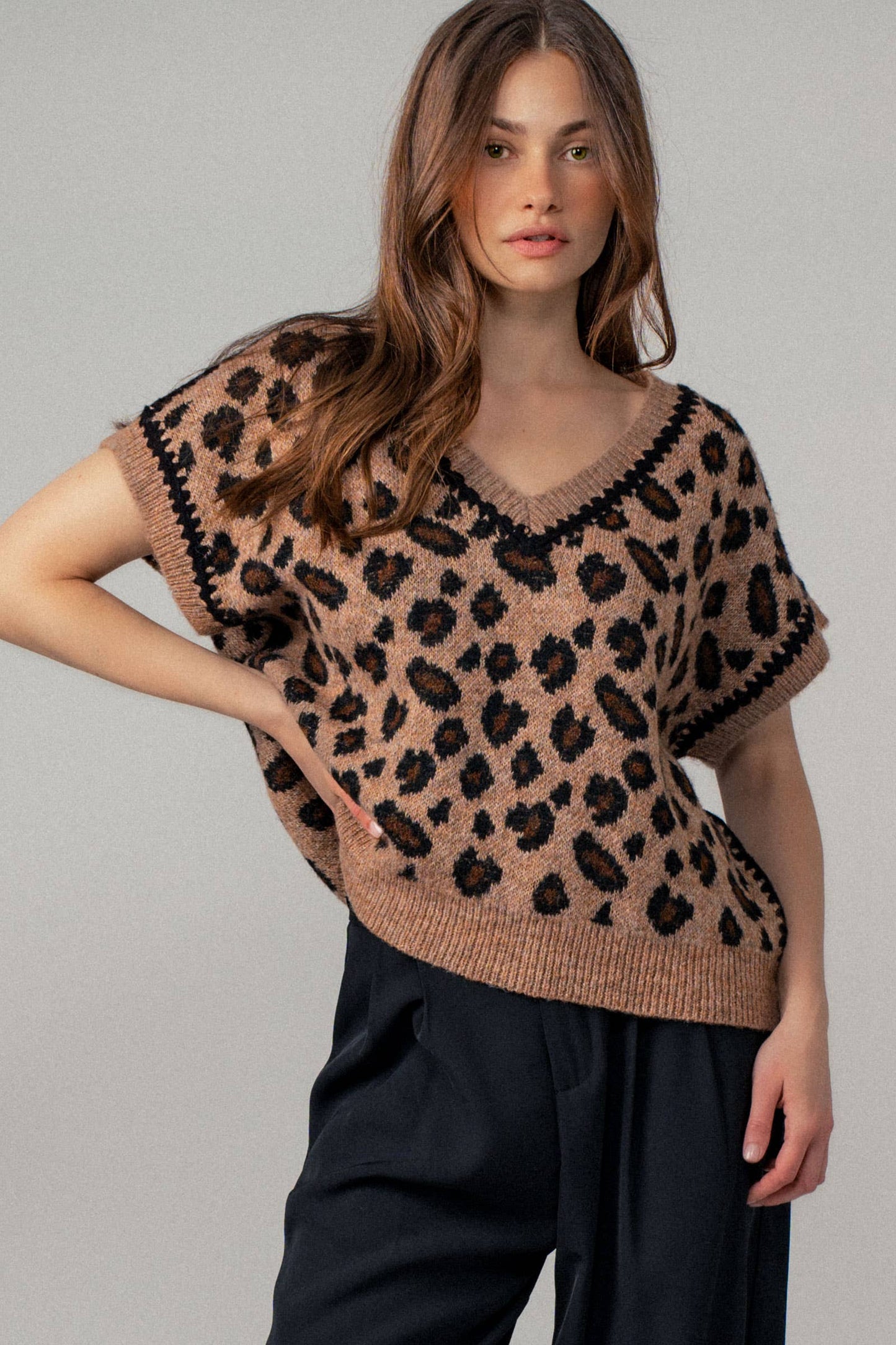Leopard Sweater Vest