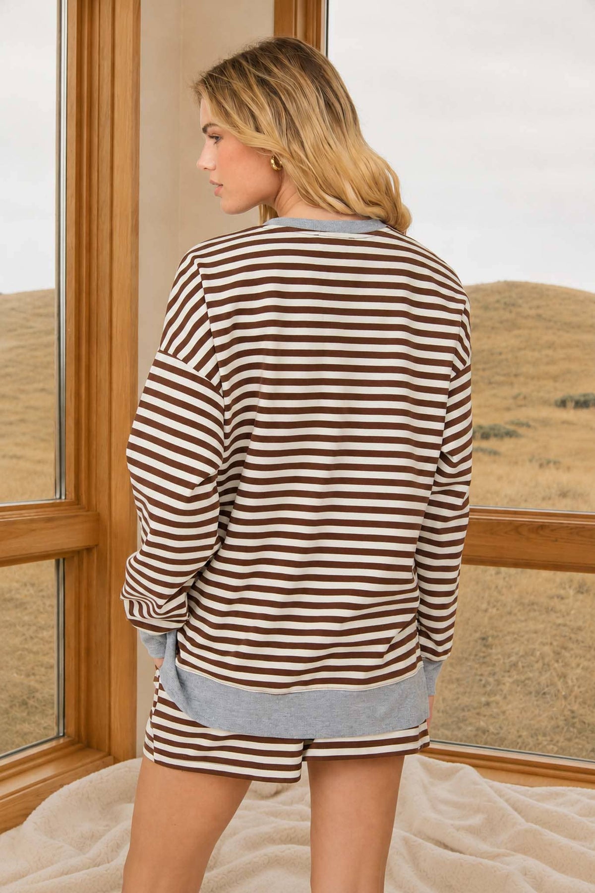 Jenny Long Sleeve Contrast Crew