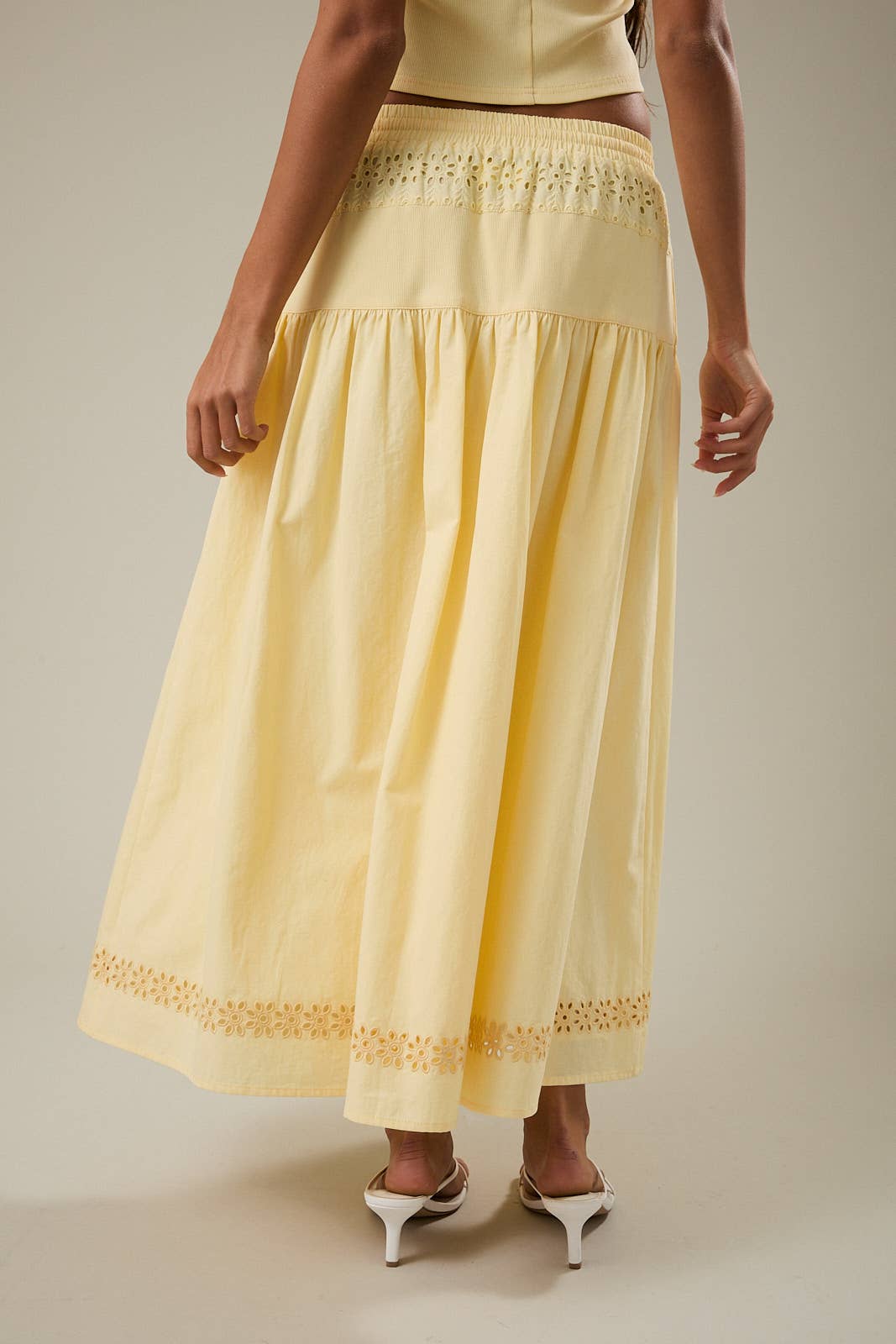 Eyelet Maxi Skirt