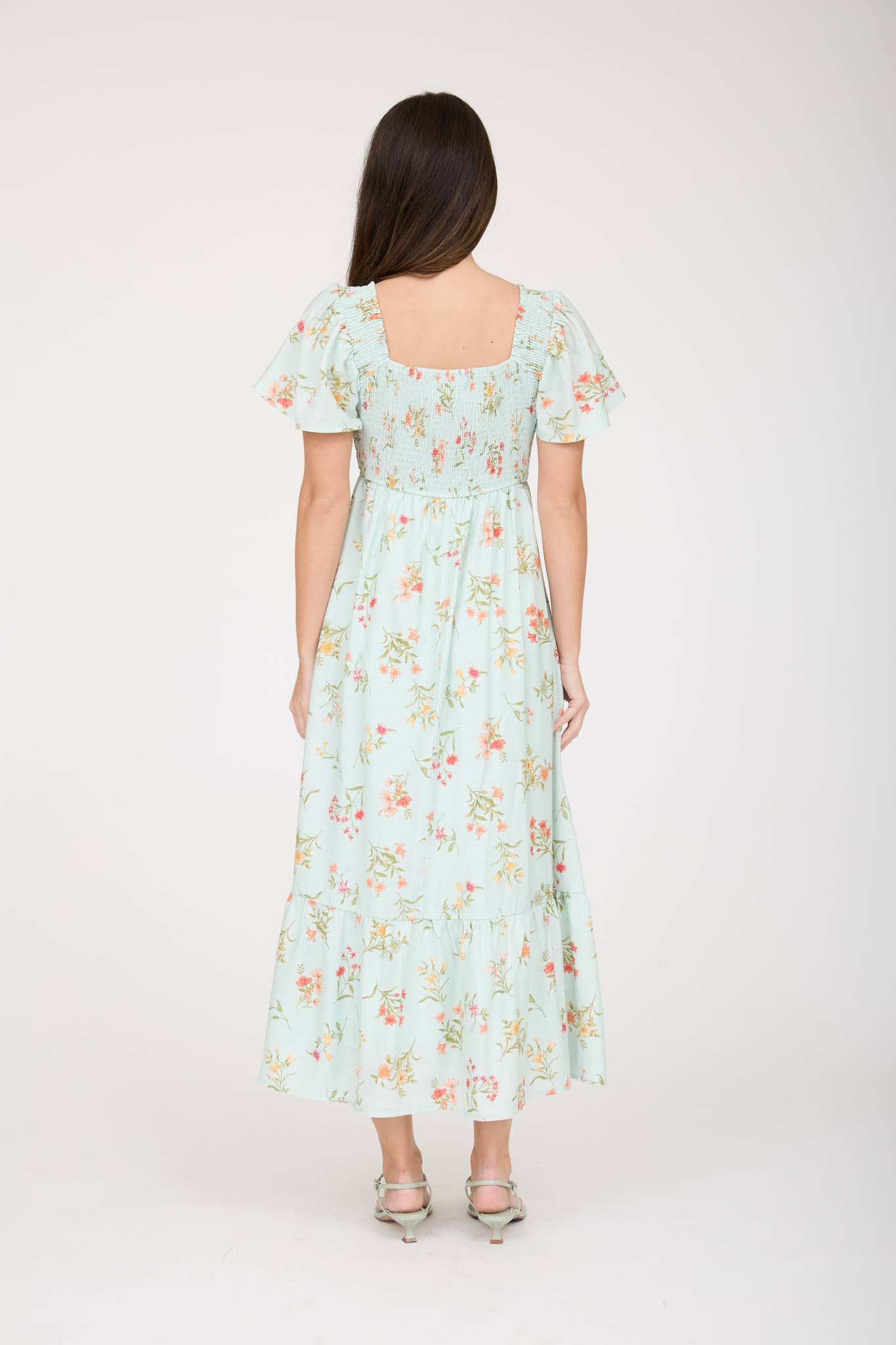 Lori Bell Sleeve Smocked Midi Dress