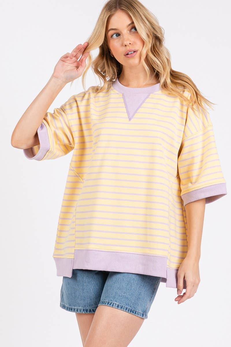 Steph Striped Terry Top