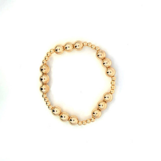 18K Gold Filled Three Bead Pattern Bracelet