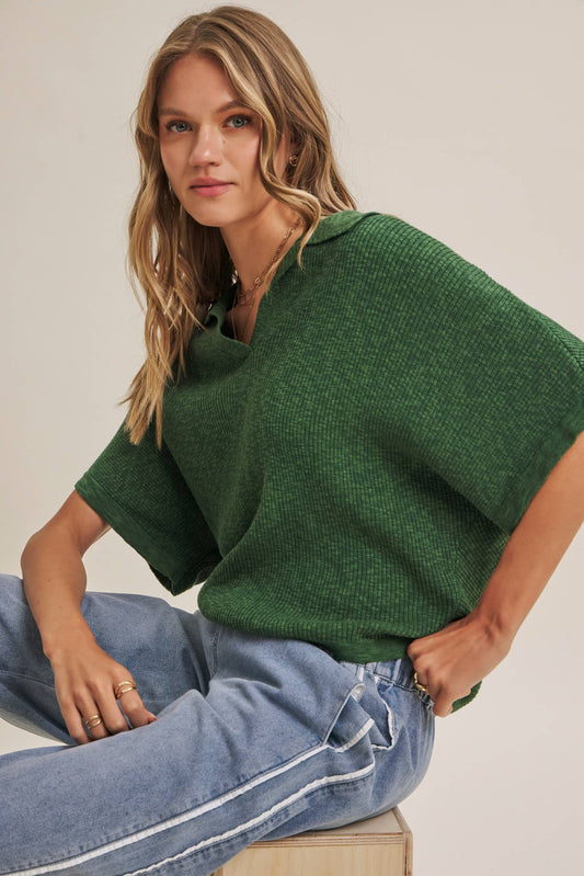 Claire Relaxed Slub Rib Dolman Sweater