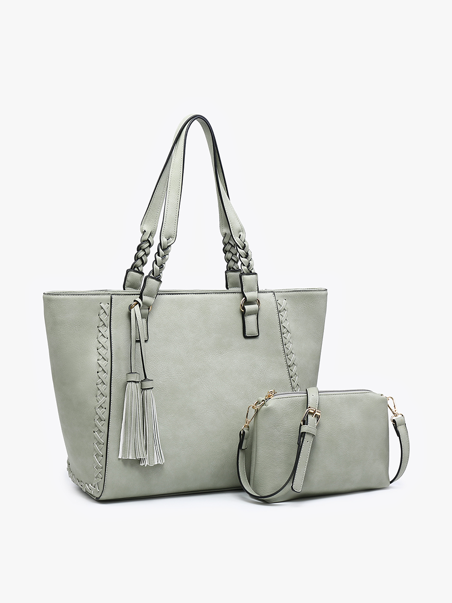Lisa Structured Tote w/ Braided Accents