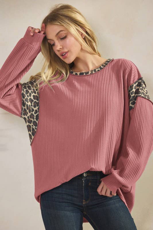 Angie Animal Contrast Plus Top