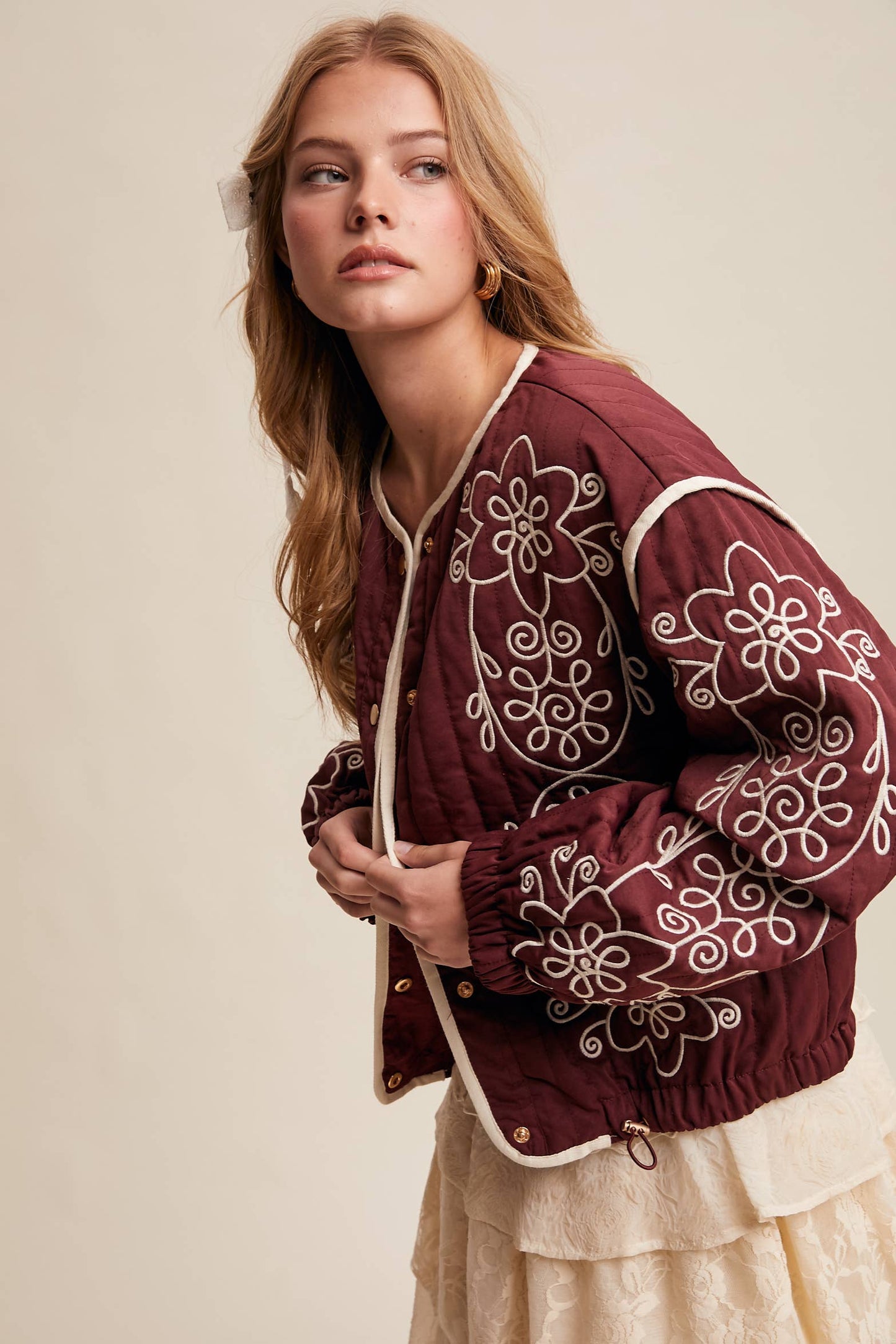 Embroidered Quilted Jacket