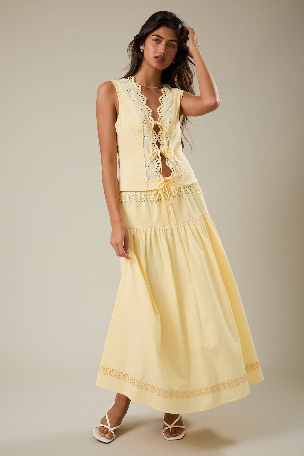 Eyelet Maxi Skirt