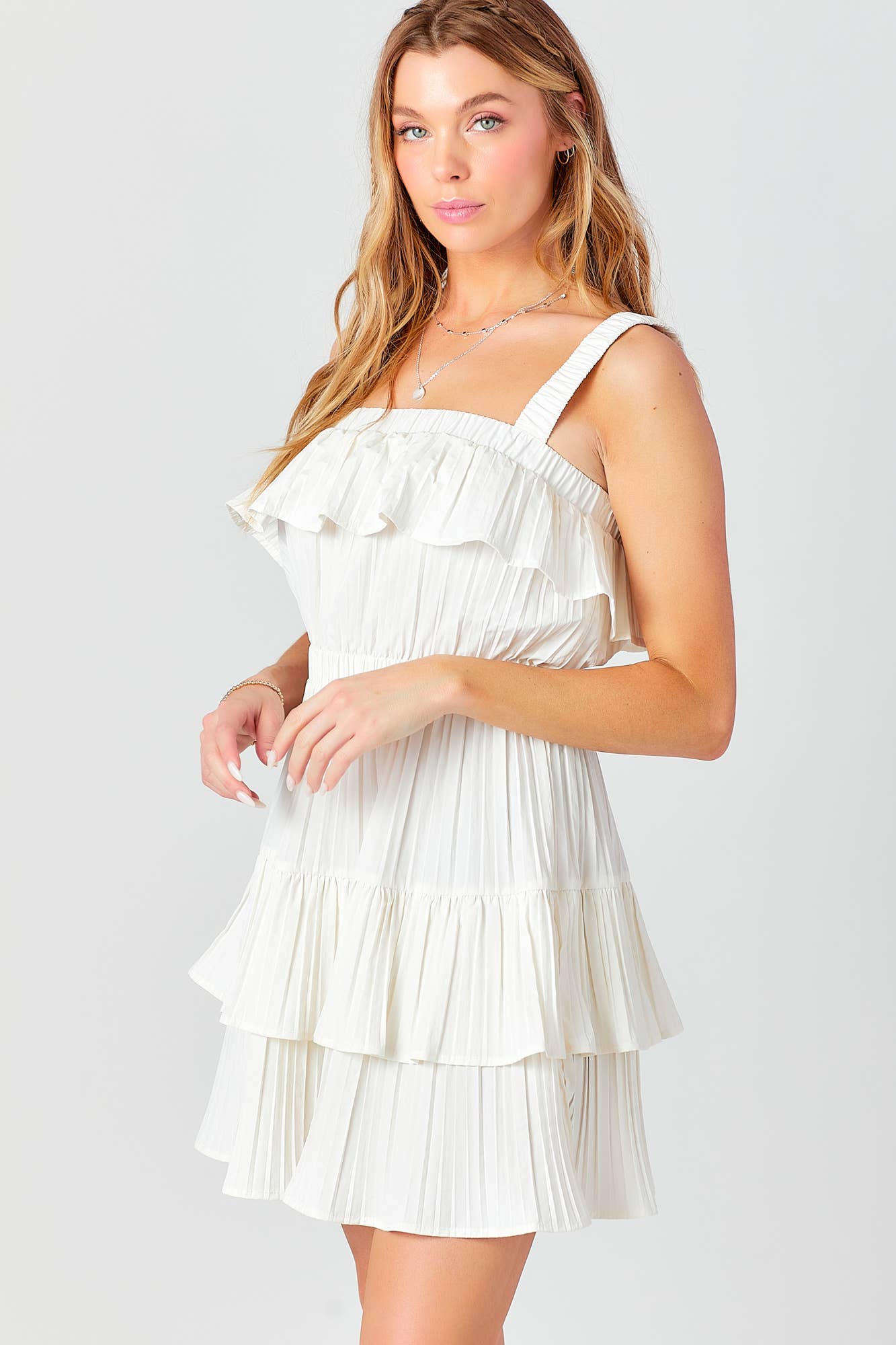 Vanessa Pleated Tiered Dress