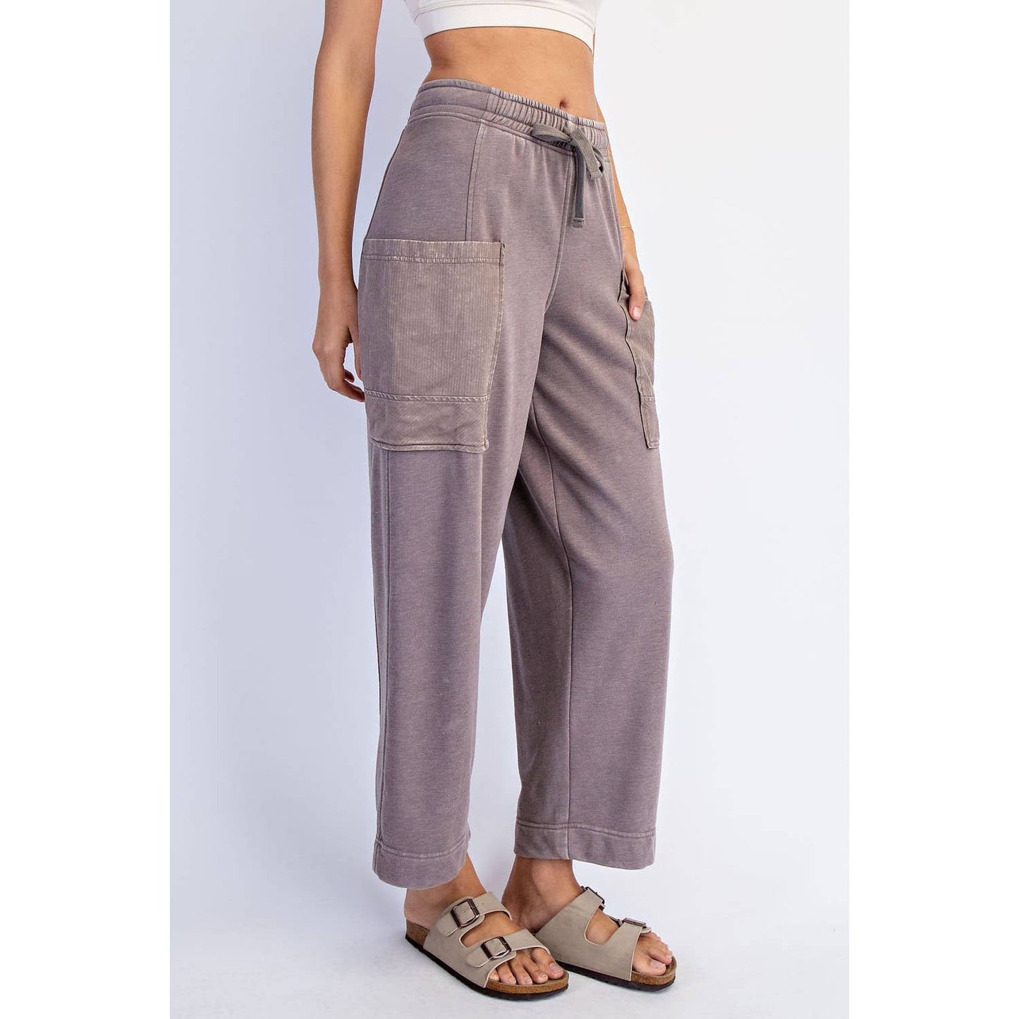 Mineral Washed French Terry Cargo Pant
