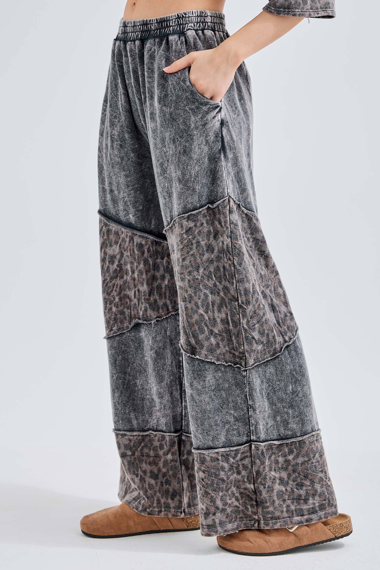 Leopard Mineral Washed Pants