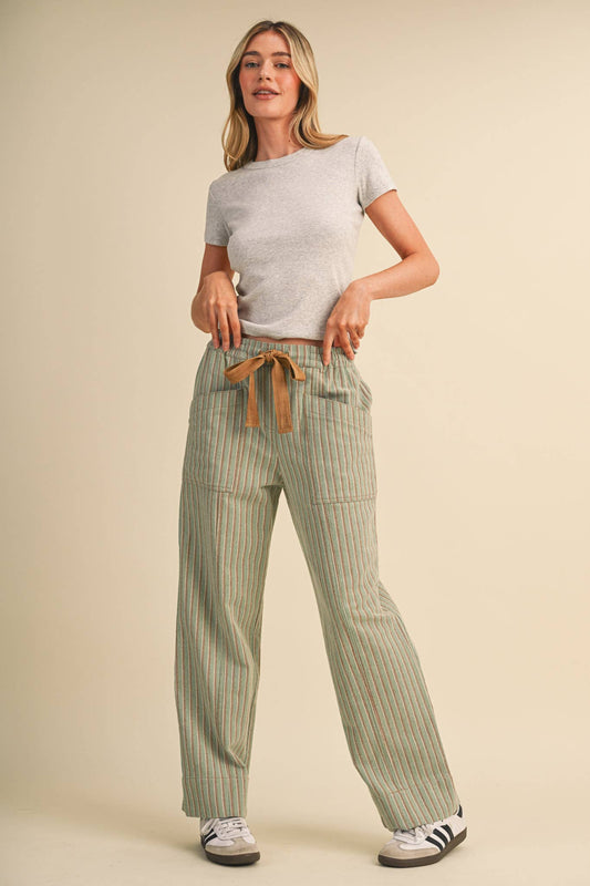 Meadow Stripe Drawstring Pants