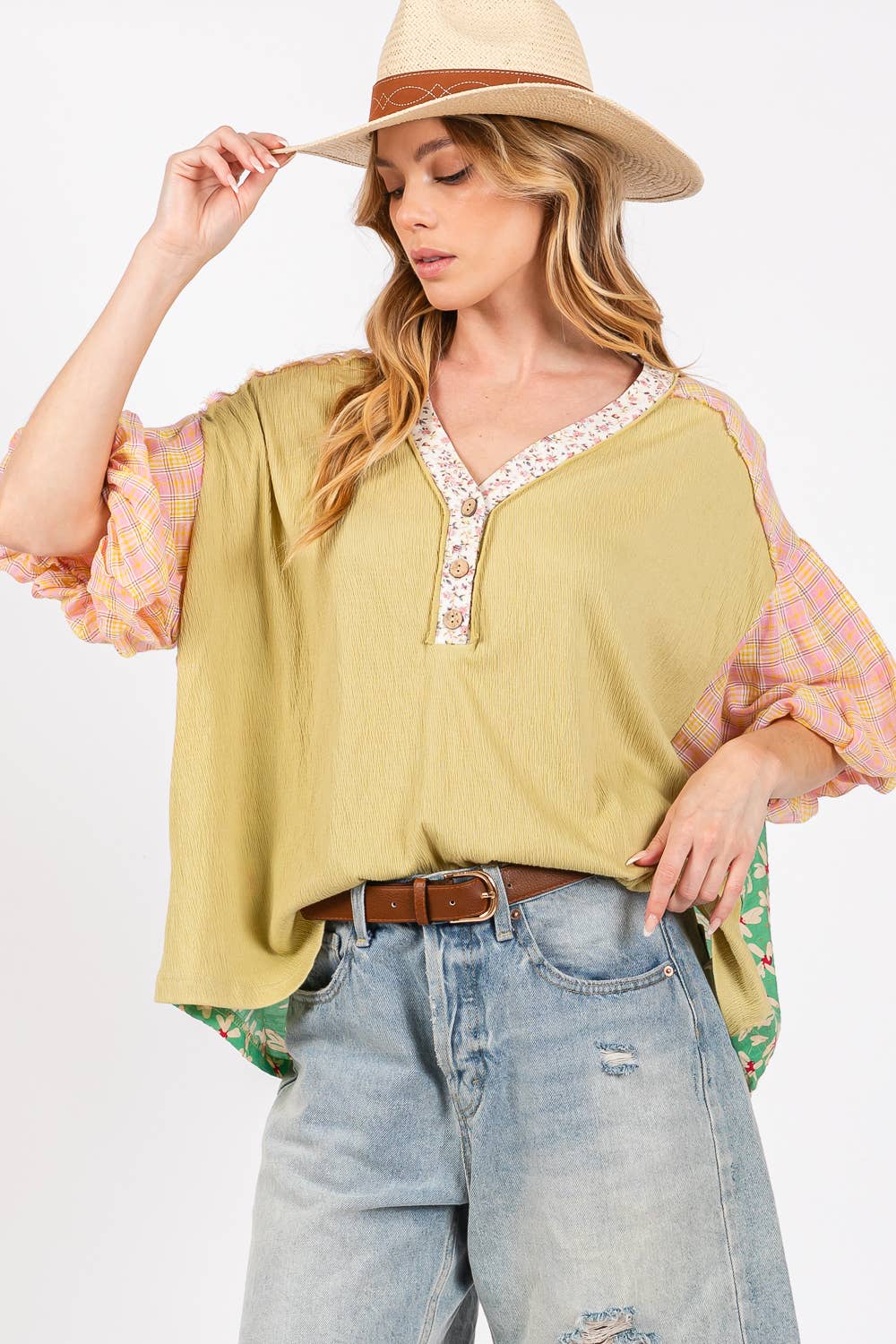 Randi Bubble Sleeve Plus Top