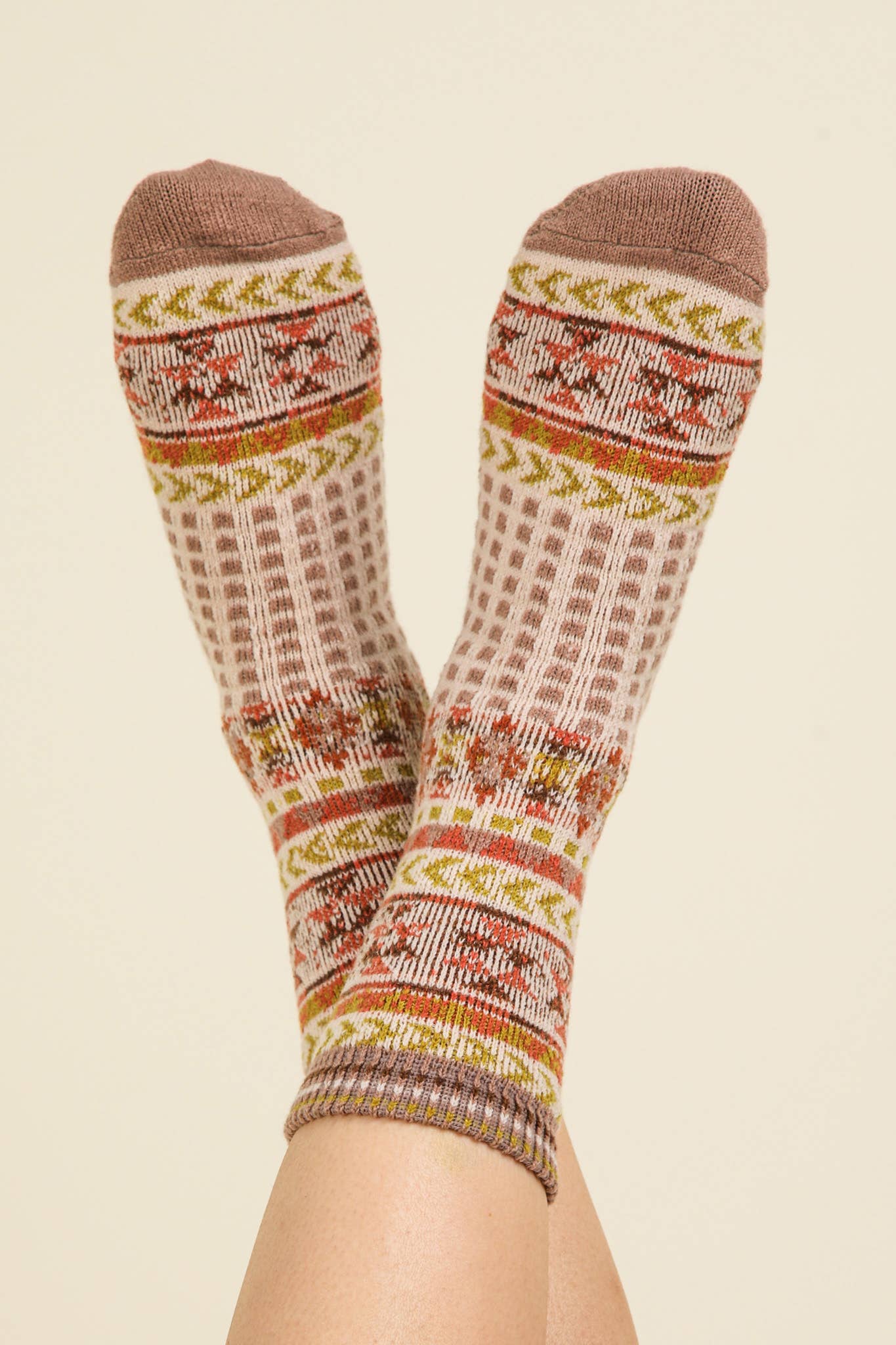 Ladies Geometric Graphic Crew Socks